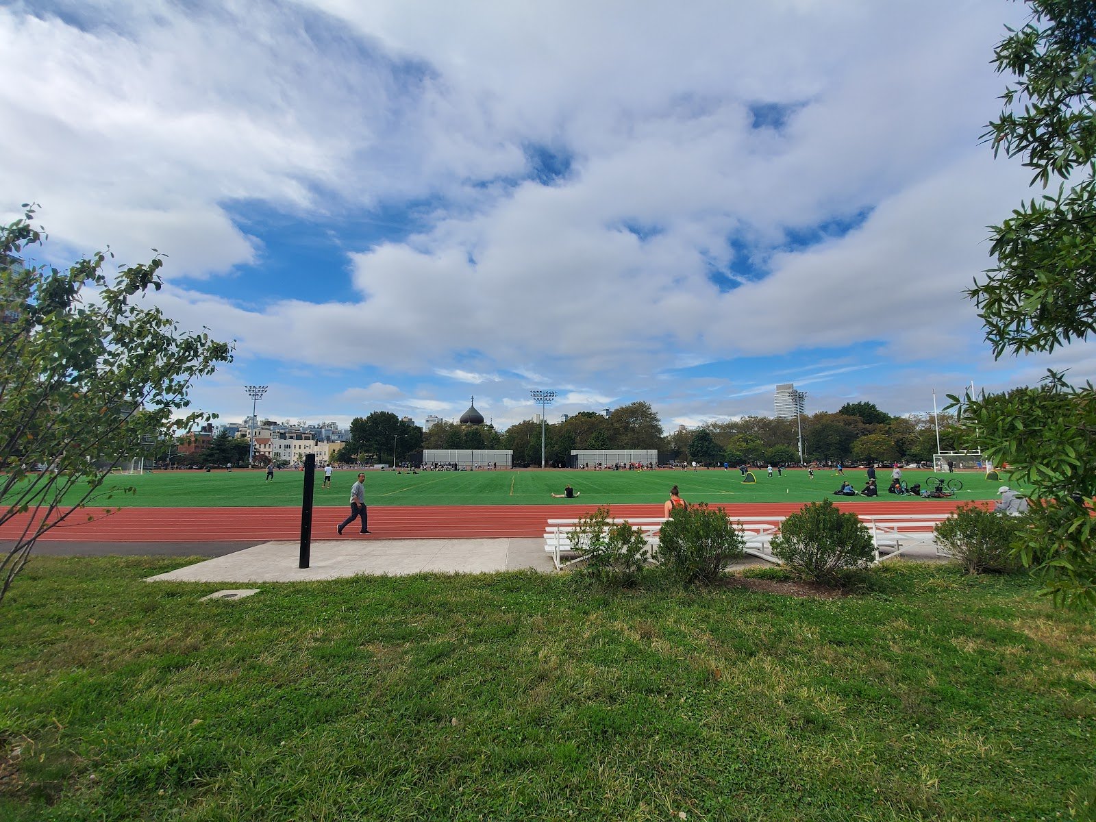McCarren Park track: 400m, eight lanes, and posted open until 1am